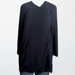 Cupcakes & Cashmere Longline Asymmetrical Button Jersey Knit Jacket SZ M